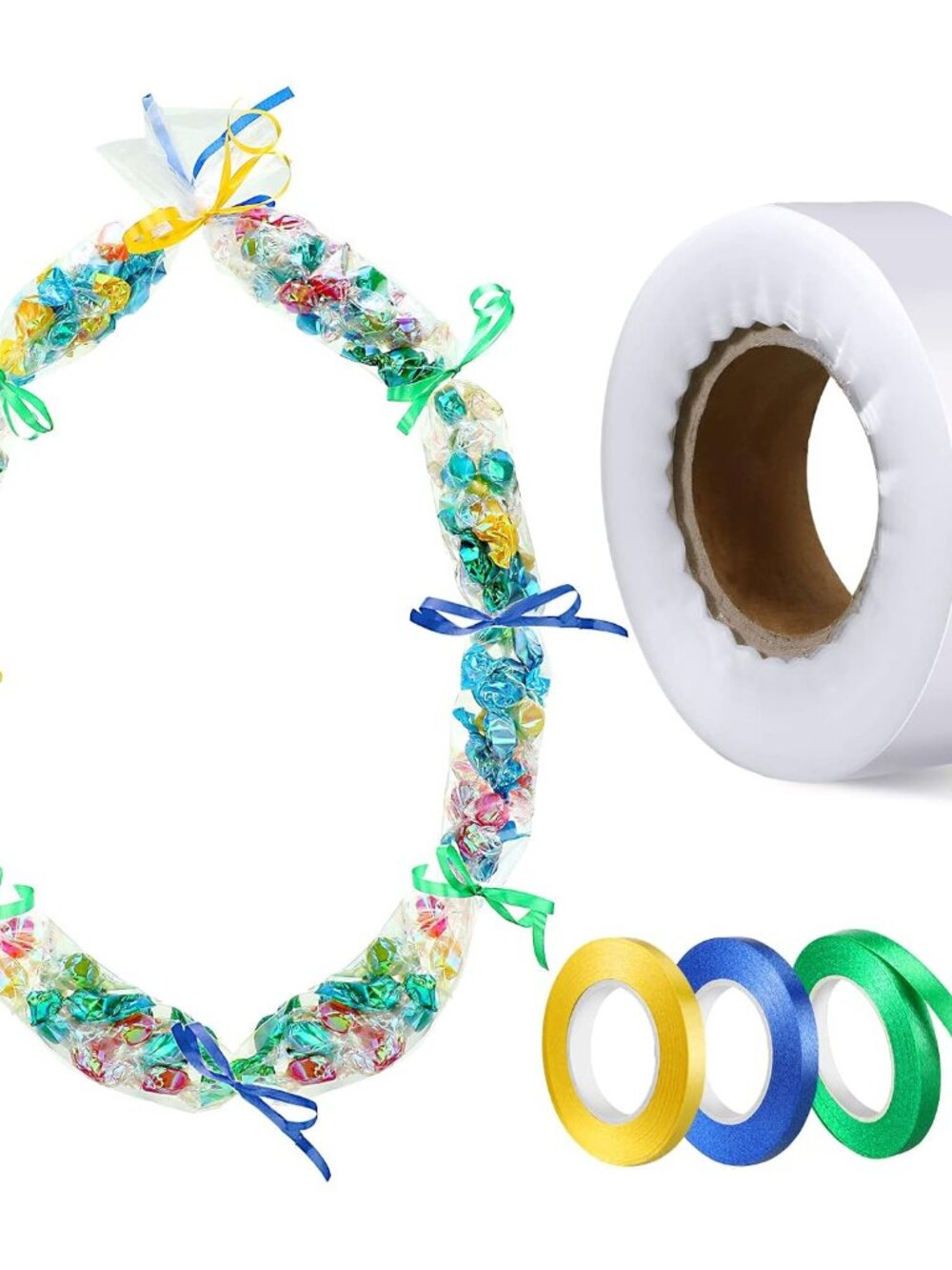 2026 Graduation Candy Lei Tubing Making Kit 2" x 330ft Plastic Lei Bags for Part
